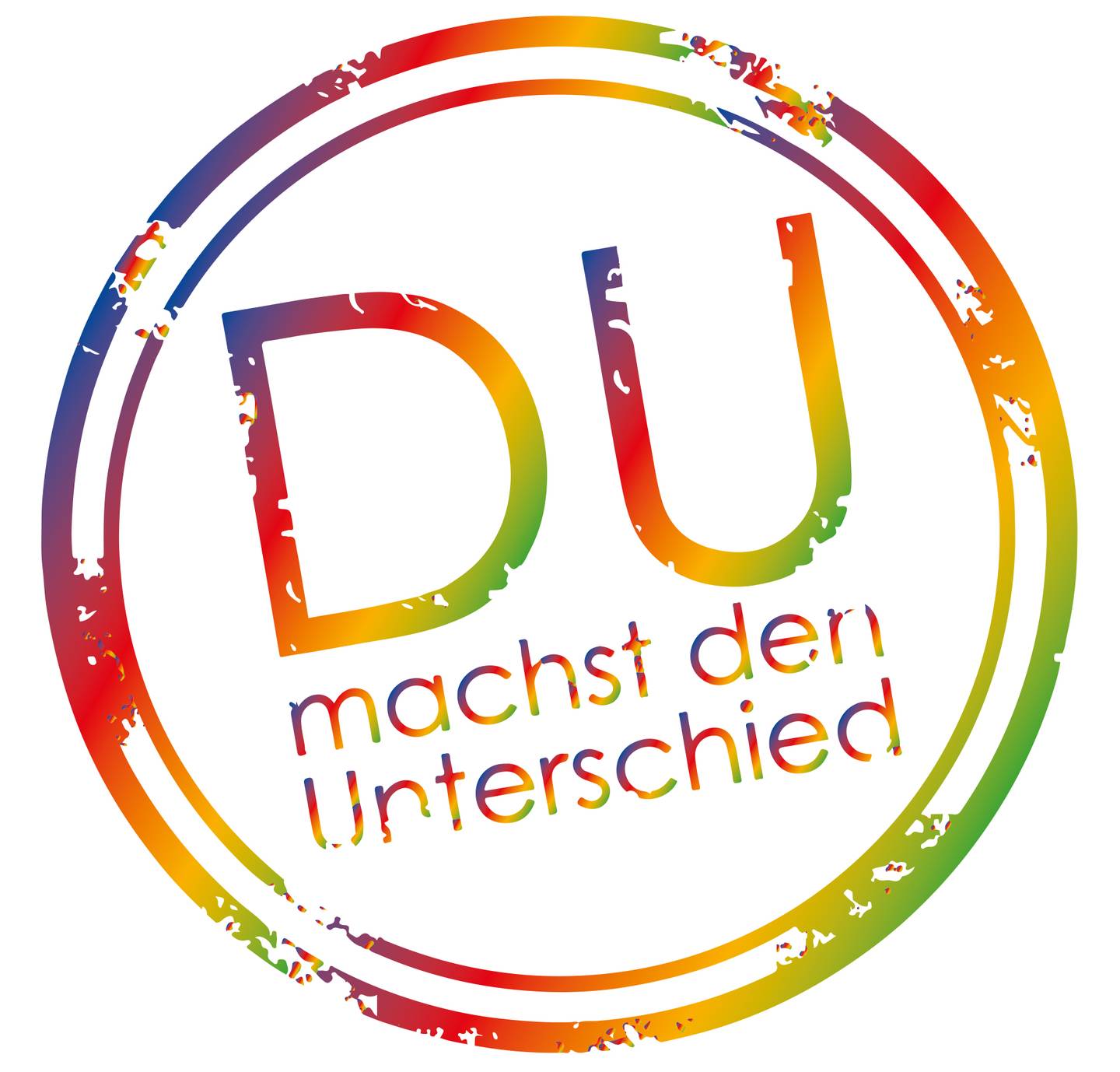 Logo von 'DU machst den Unterschied' in Form von einem regenbogenfarbenen Kreis.