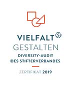 Logo Diversity Audit Vielfalt gestallten des Stifterverbandes, mit Zertifikat für 2019